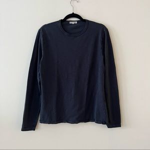 Alex Mill Navy Cotton Long Sleeve Crewneck Tee